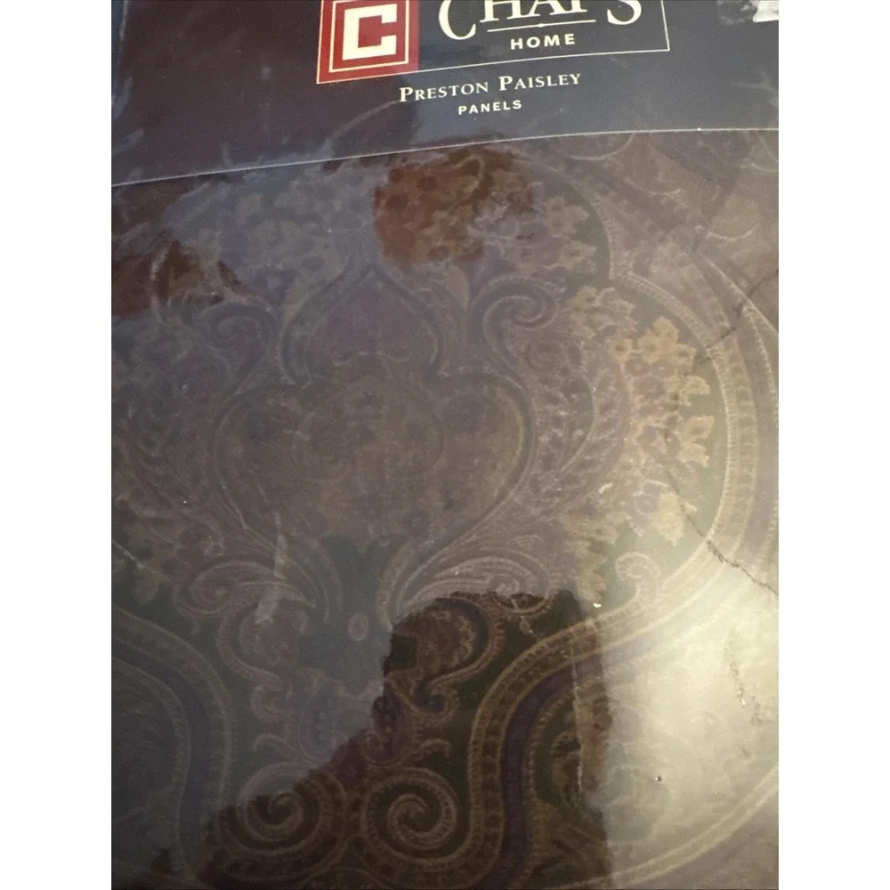 CHAPS Preston Paisley 2 Pc 42x 84 Drapery Panels and Tie Backs Set 80's/90's